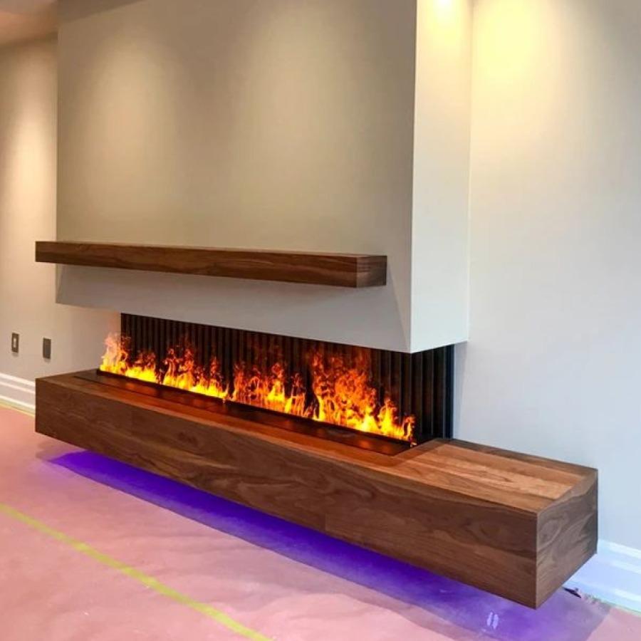 Water Vapor Fireplace with remote, No Heat, Matt Black