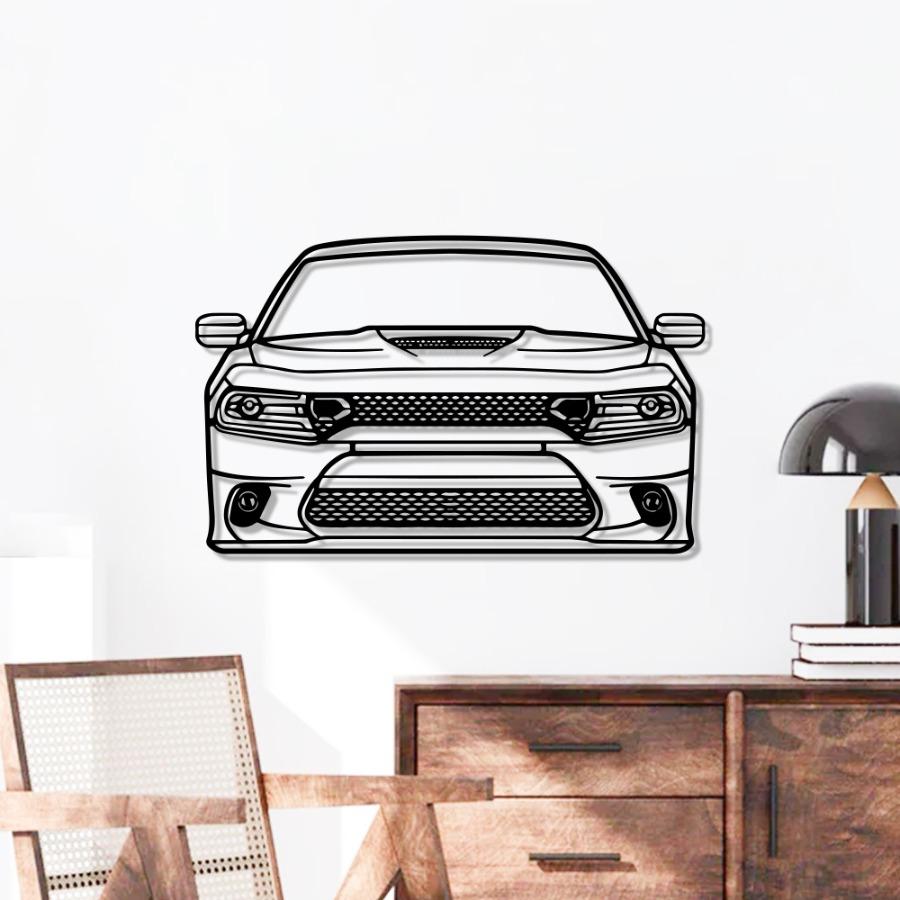 2019 Charger Front View Metal Car Wall Art