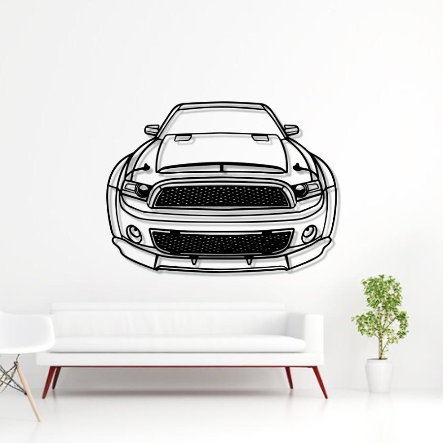 2013 Mustang Shelby Super Snake Front View Metal Art