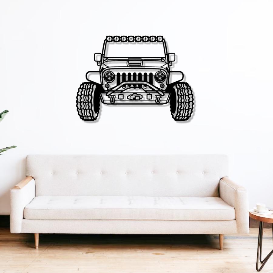 2015 Jeep Wrangler Front View Metal Car Wall Art