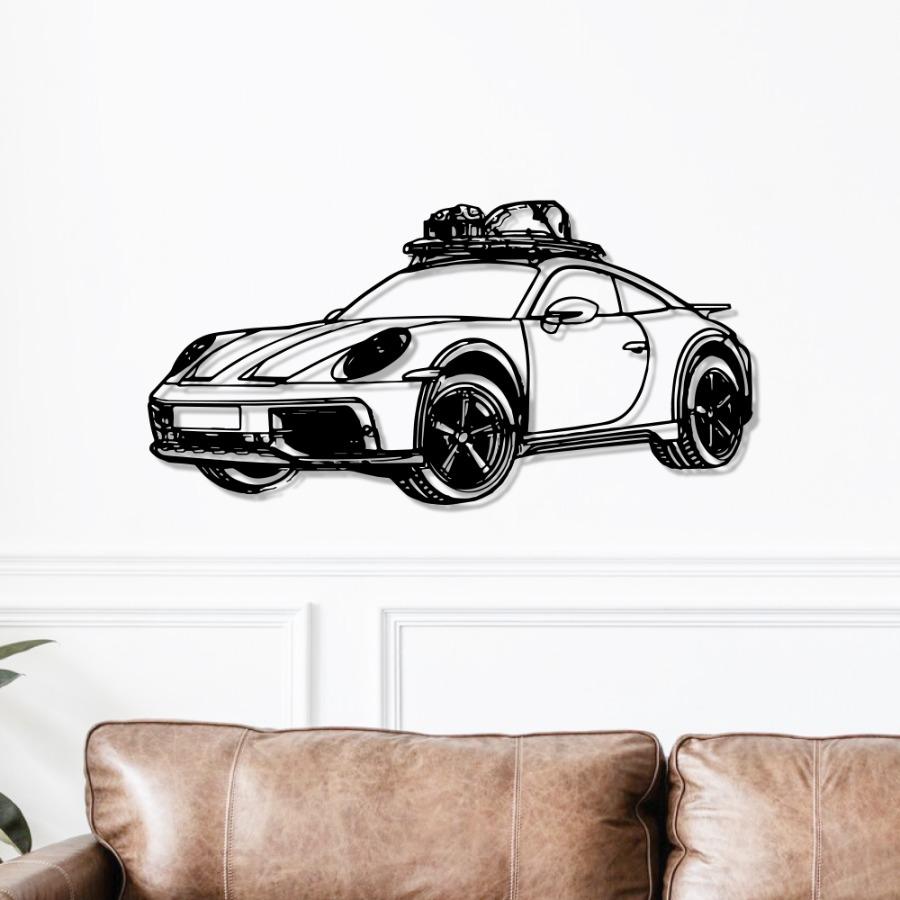 Porsche Metal Car Wall Art - Dakar Edition